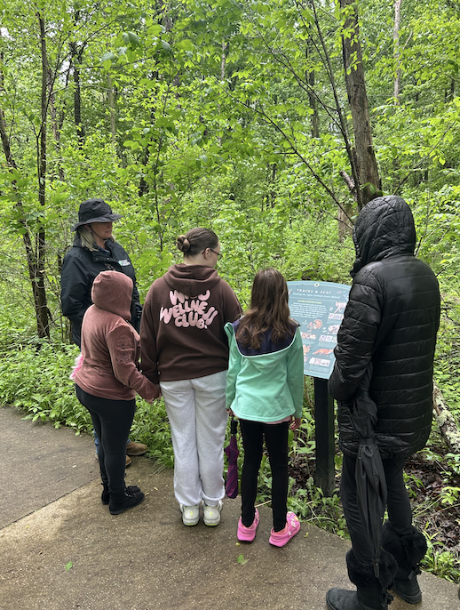 Students exploring the Nature center