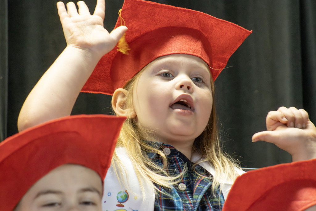 student singing