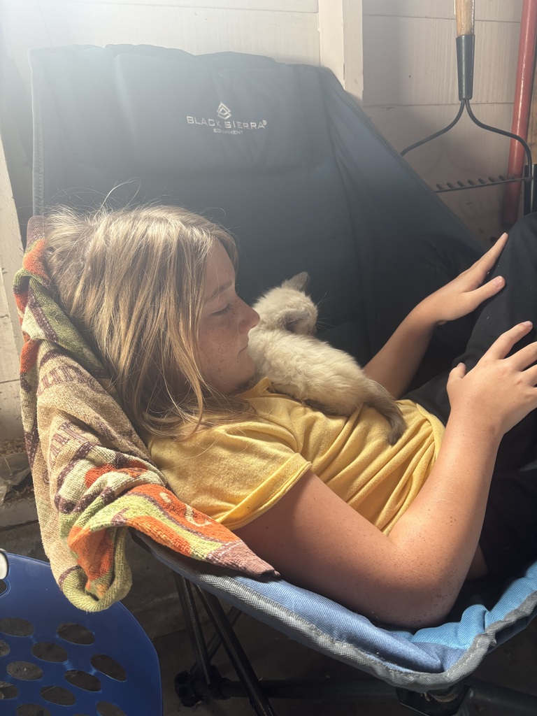 Oliver holding a kitten