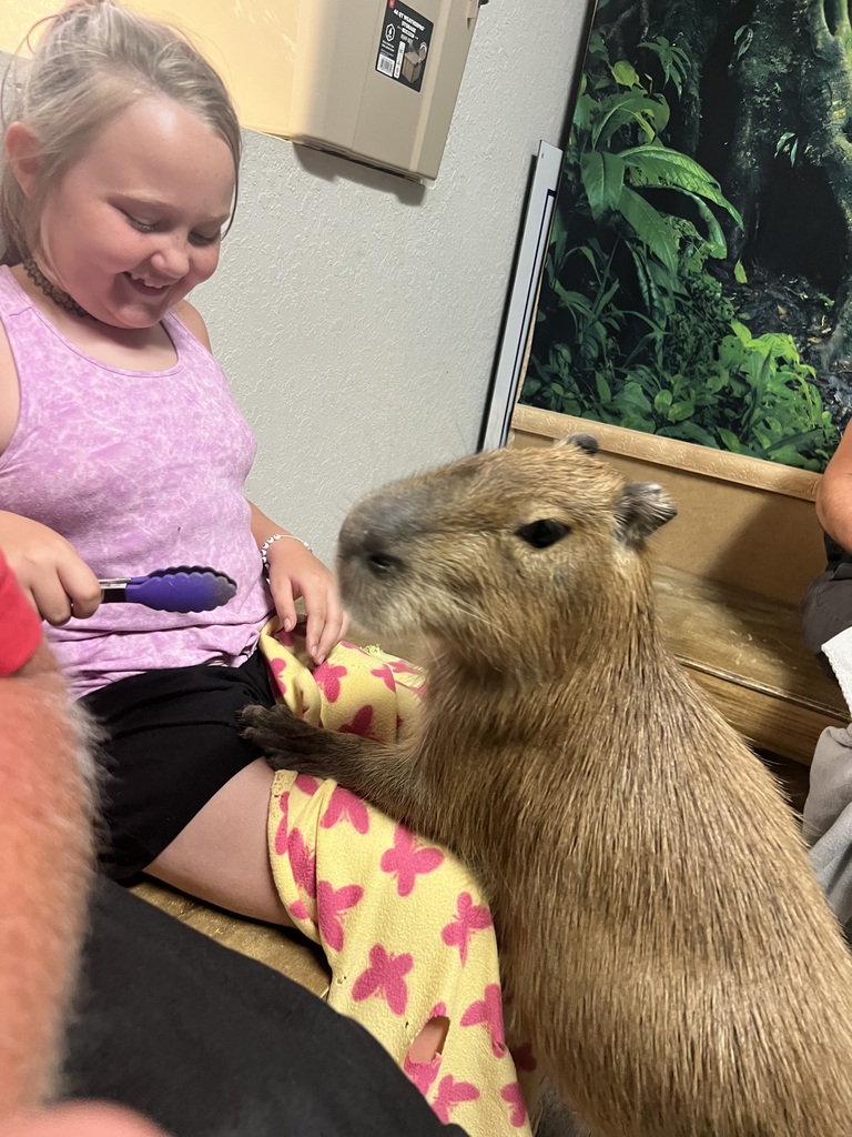 Julie with the capybara
