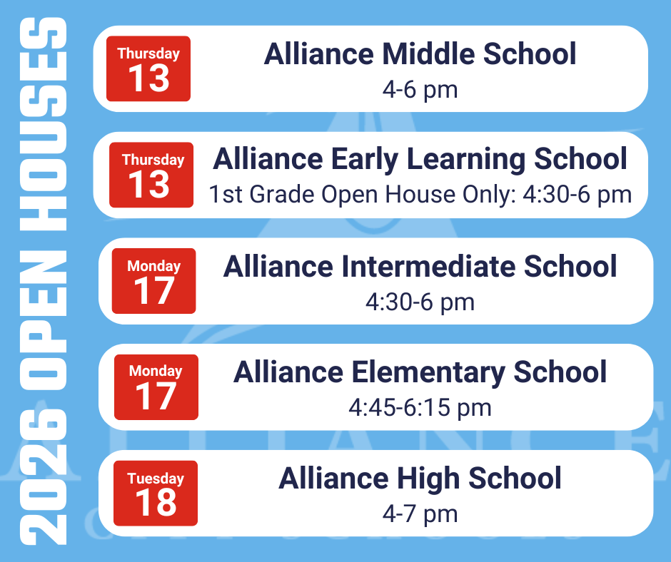 Open house dates fro for the 2026 school year