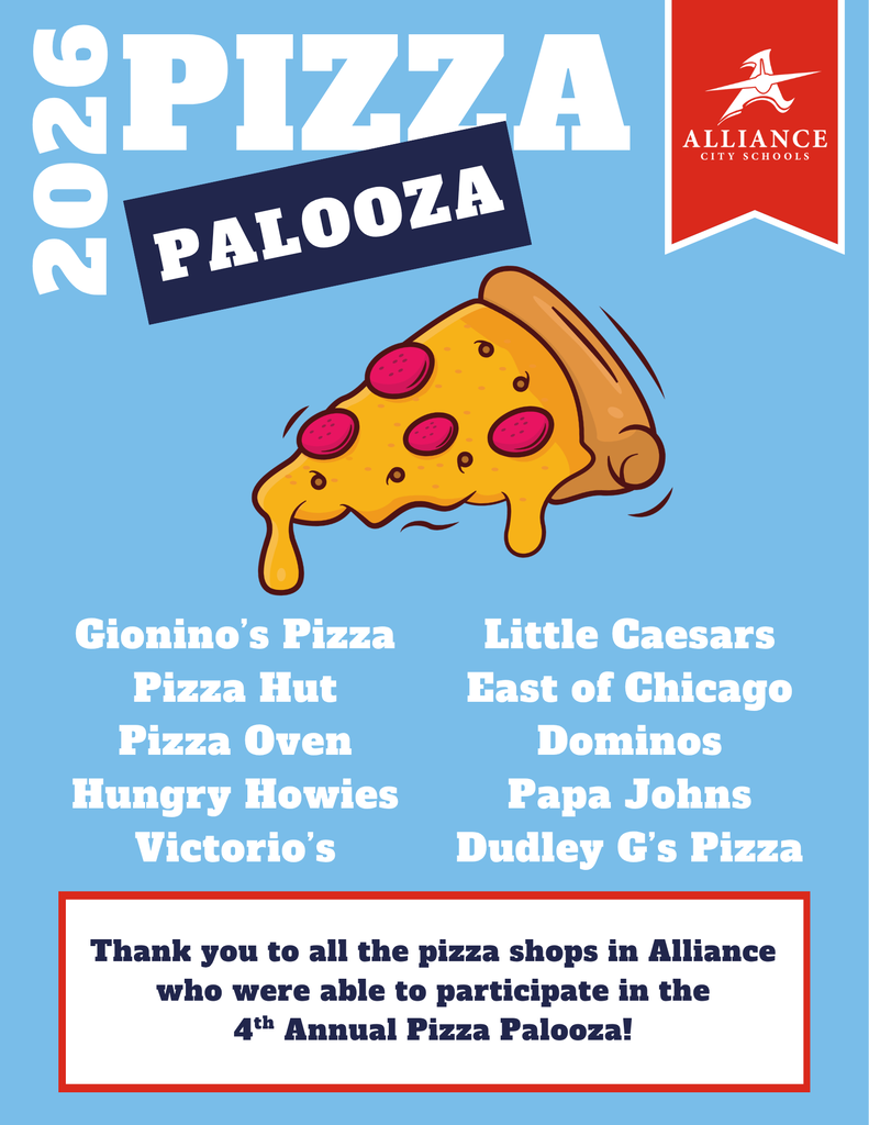 Thank you to all the pizza shops who participated in pizza palooza