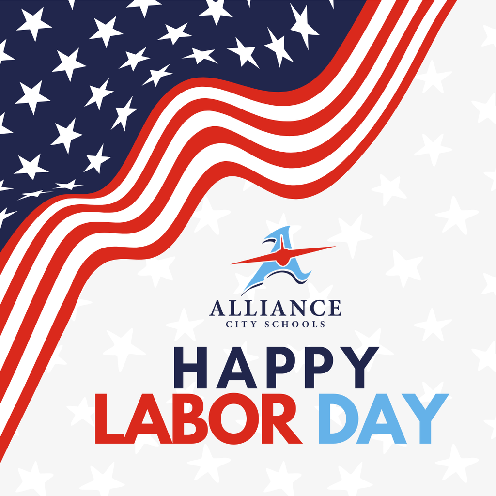 A patriotic social media graphic that says "Happy Labor Day"