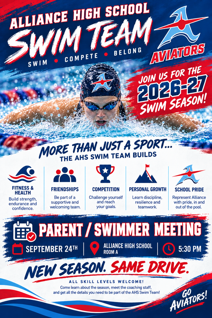 Flyer promoting a swim team meeting on Sept. 24