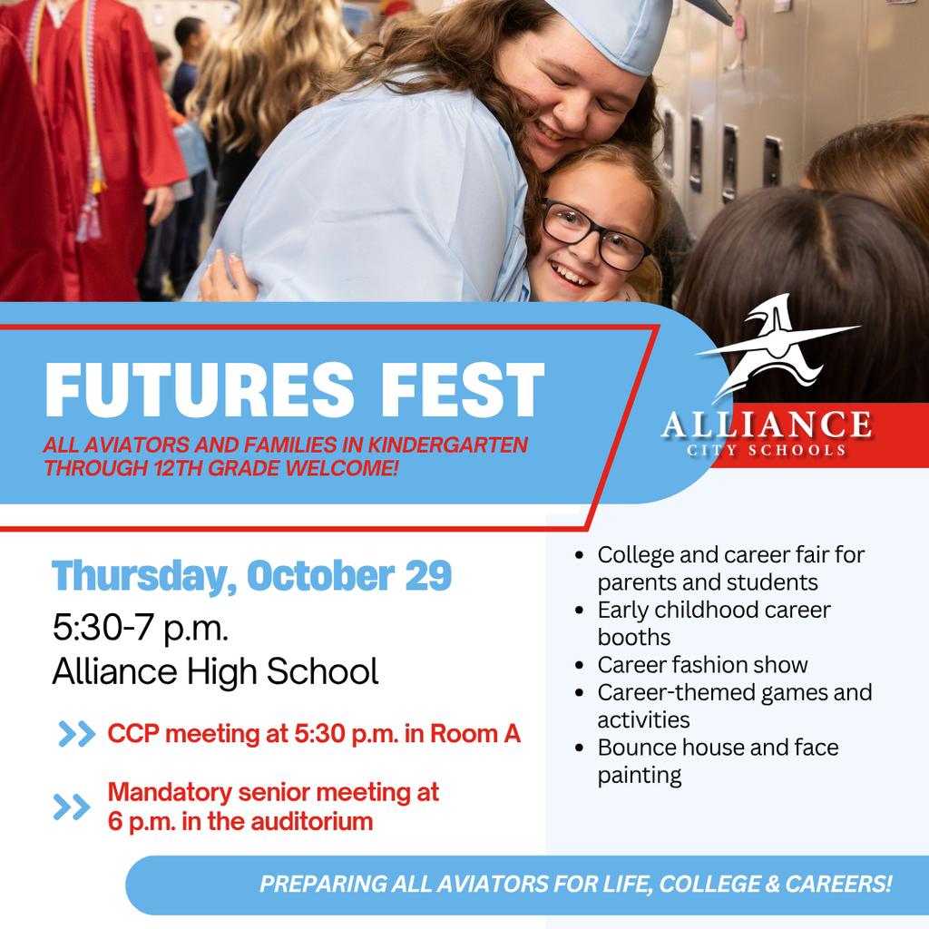 A colorful flyer promoting this year's Futures Fest on Oct. 29 from 5:30-7 pm