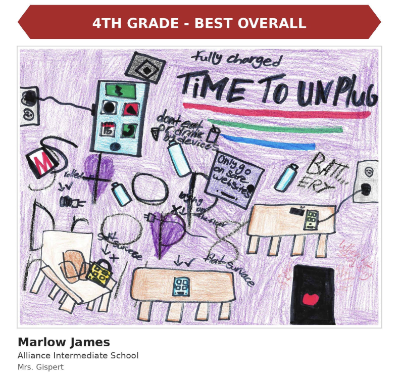 A picture of Marlow James' winning poster she drew