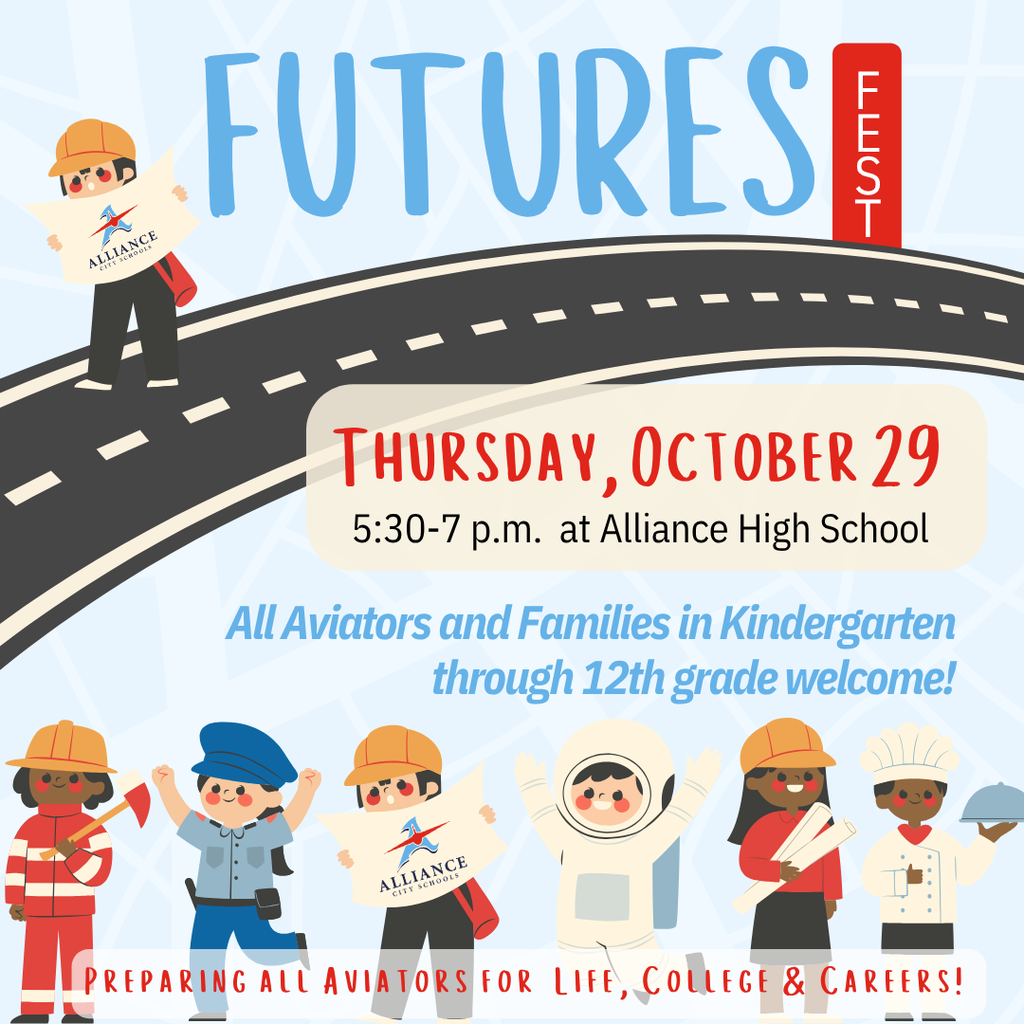 A colorful social media graphic promoting Futures Fest on Oct. 29 from 5:30-7 pm