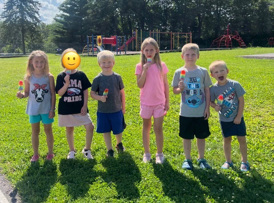 Enjoying a popsicle treat