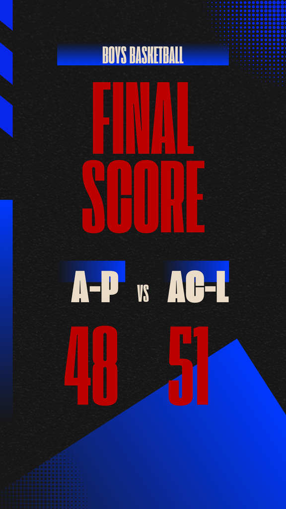 Final score for the boys game on Friday. Eagles fell short by three points to the Alma Center- Lincoln Hornets. Score was 48-51. 