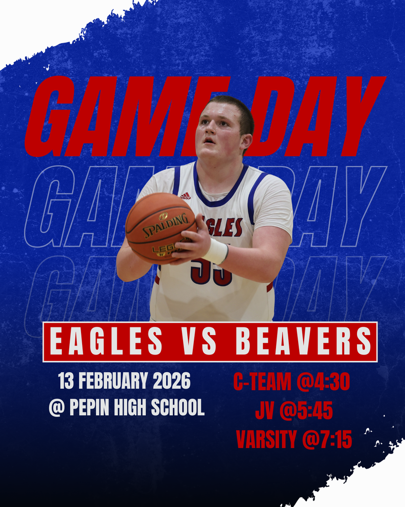 Game day picture. Eagles and Beavers face off tonight in Pepin. C- Team begins at 4:30, JV at 5:45, and Varsity at 7:15.