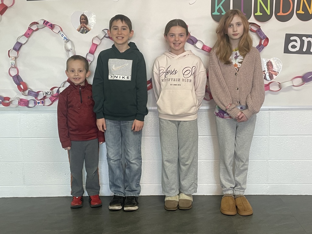 Elementary Alma Pride Winners. (Left to Right) Ben Wayne , Hesston Bork, Stella Secrist,. Rowan Herold. Not Pictured: Bettey Hardesty.