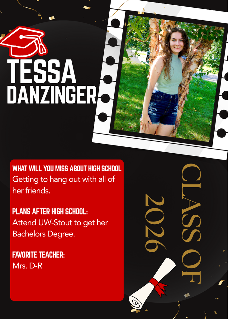 Senior Spotlight for this week. Tessa Danzinger, Class of 2026.