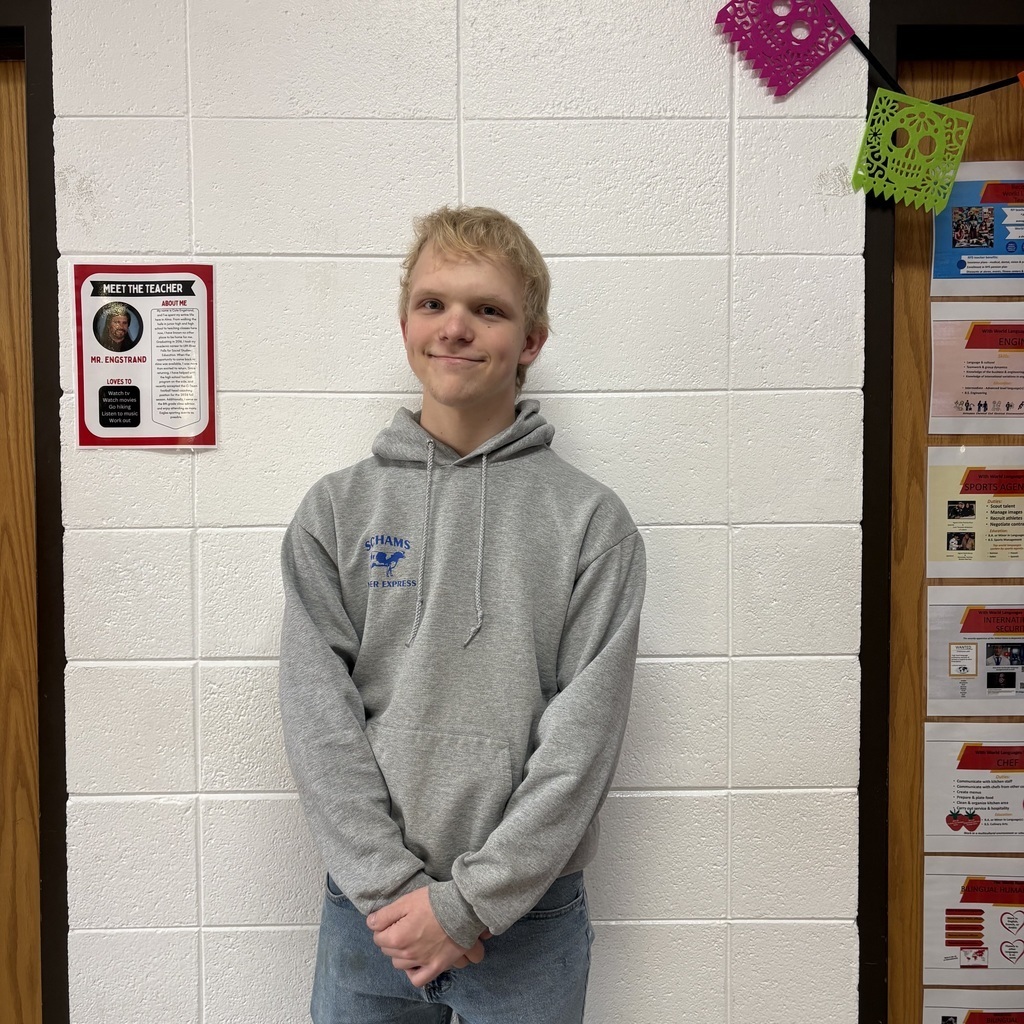 This Weeks Student of the week Brody Schams 