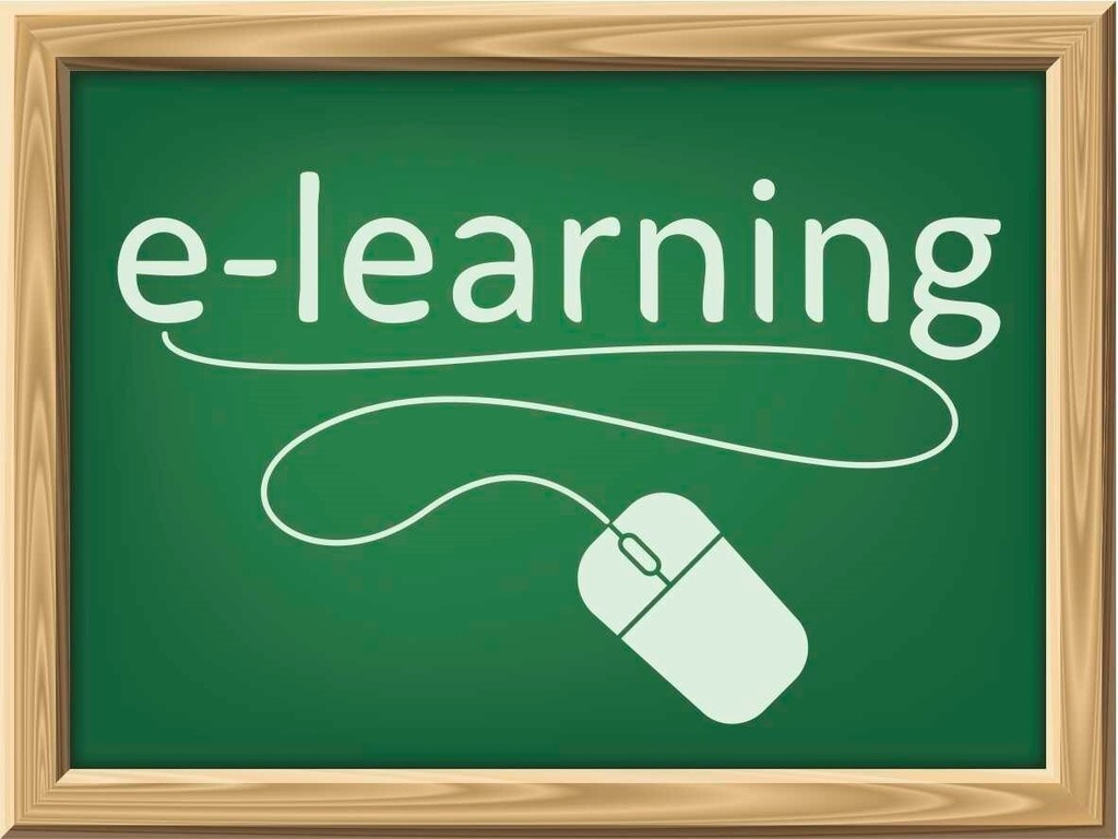 E-learning sign with a picture of a computer mouse