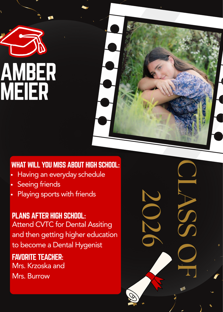 Senior Spotlight for this week. Amber Meier, Class of 2026.