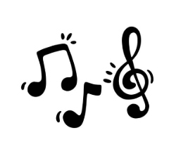 Three music notes