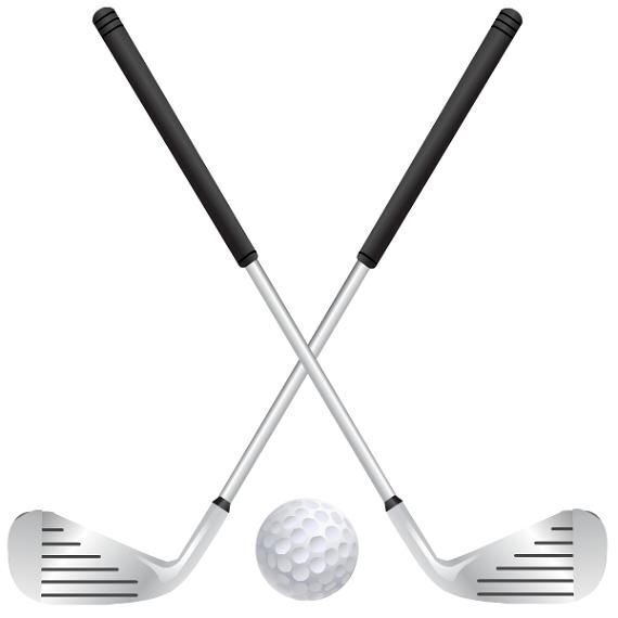 GOLF CLUBS WITH A BALL