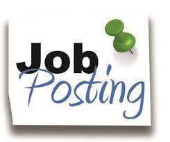 Job Posting sign that says Job Posting with a green push pin in the corner