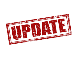 the word update in red bold letters