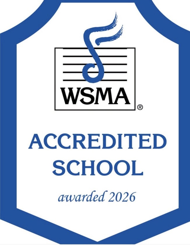 This is a poster from WSMA that says "Accredited School" awarded 2026
