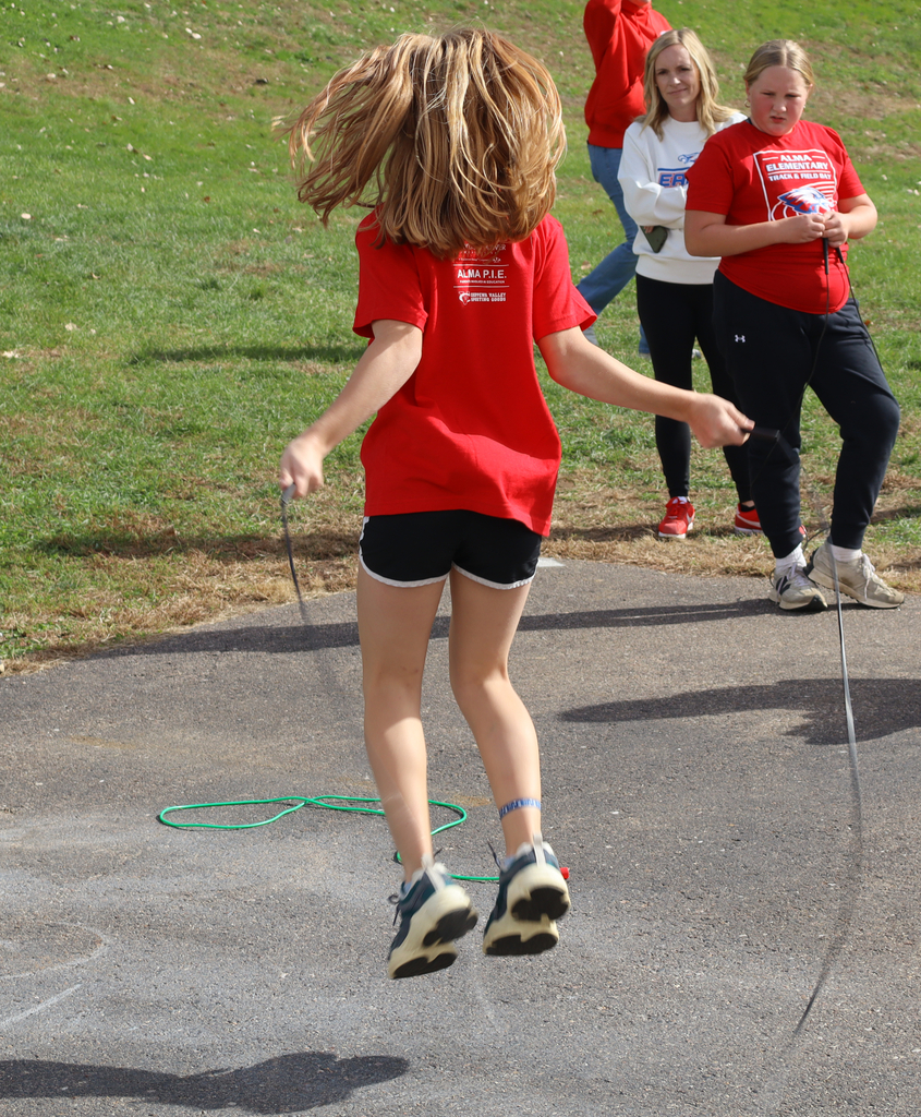 A girl jump-roping.
