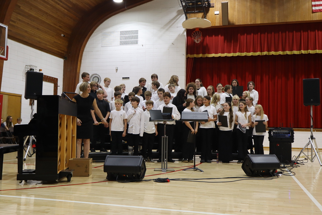 Choir students preparing to sing.