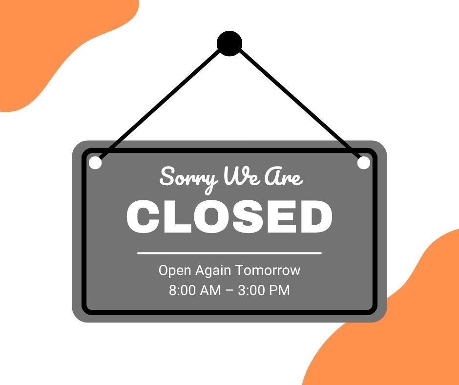 Red We Are Closed Notification Facebook Post