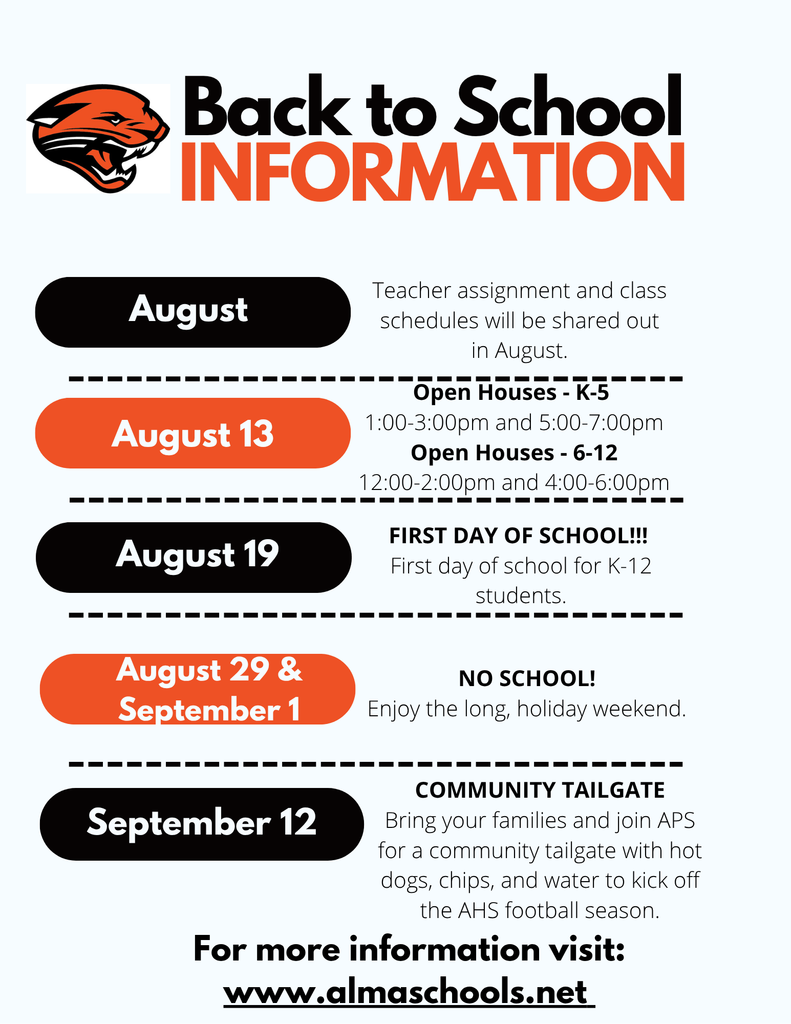 Back to School INFORMATION