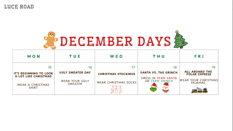 Holiday Spirit Week!