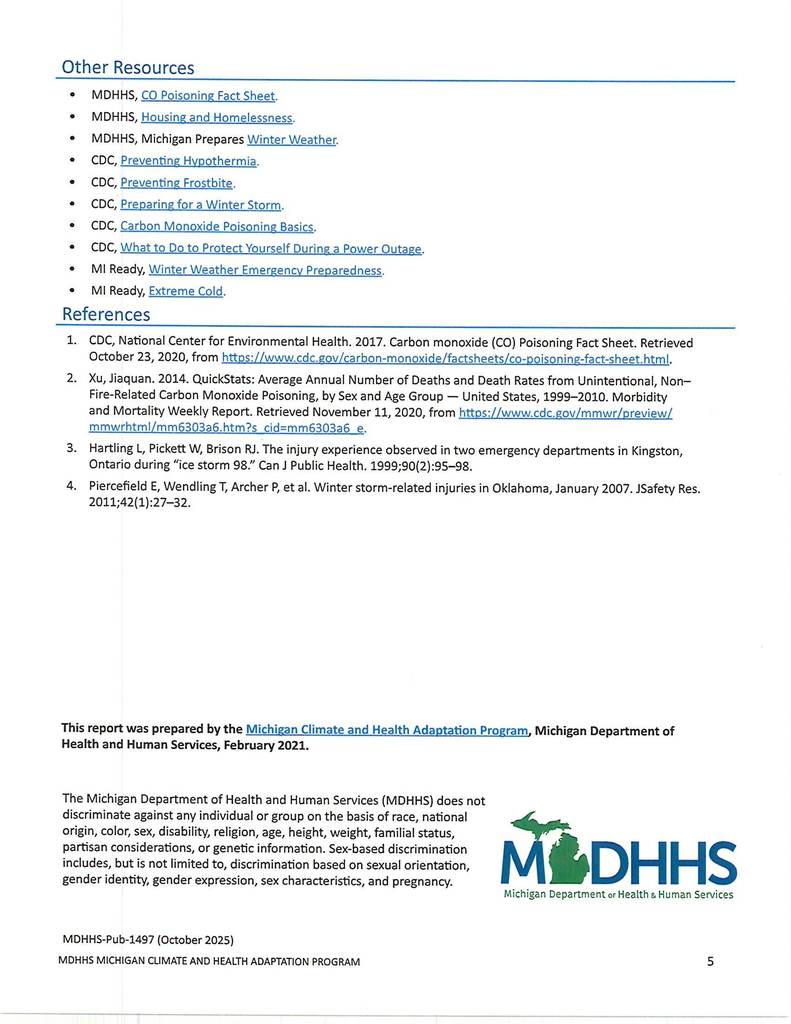 Cold Health and Safety Flyer