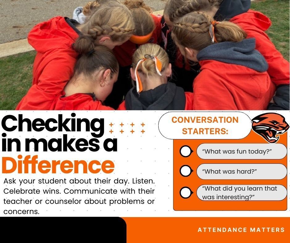 Attendance graphic about the importance of checking in with your student