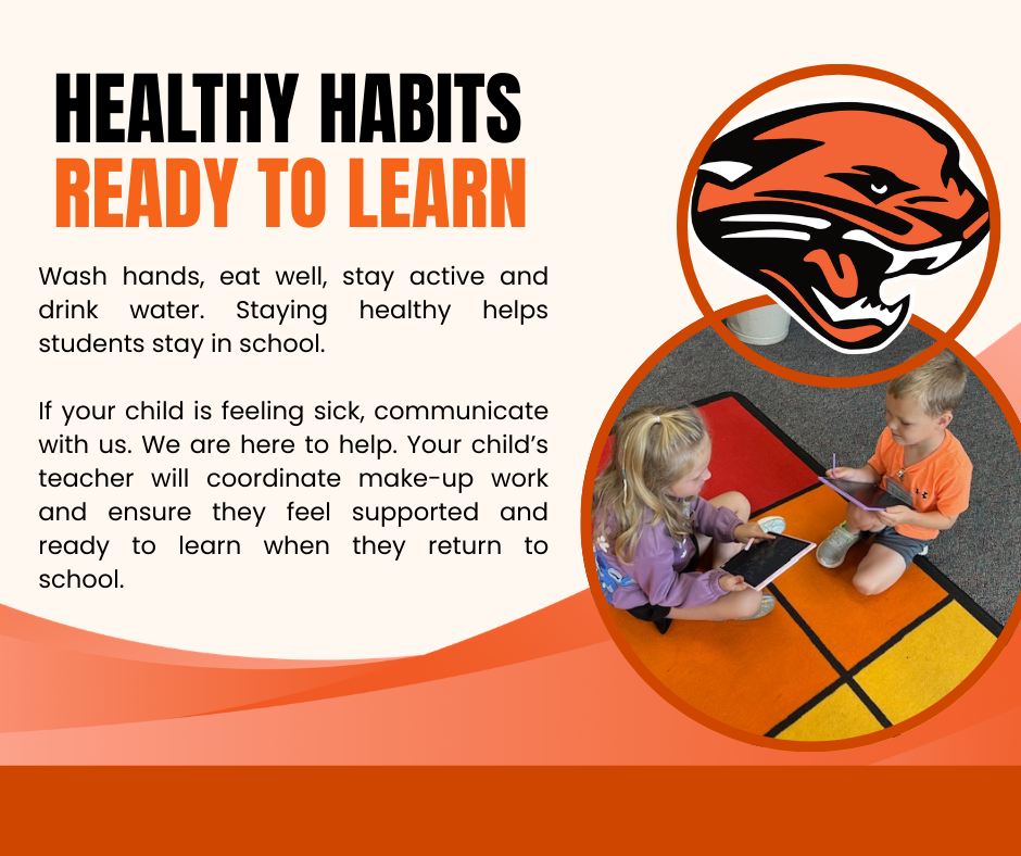 Attendance graphic about staying healthy and attending school