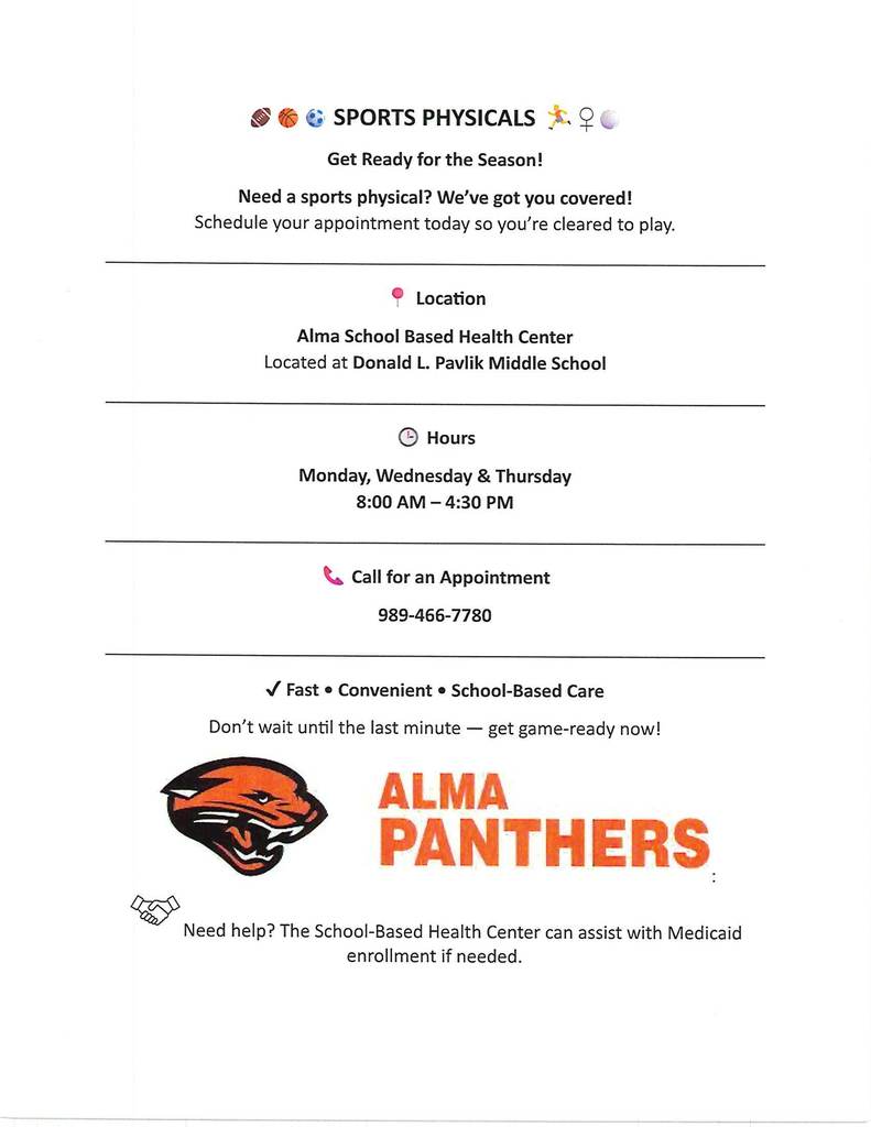 Sports Physical Flyer