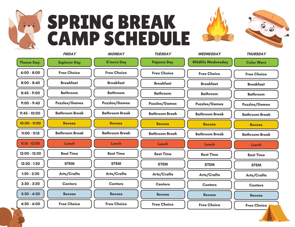 Camp Schedule