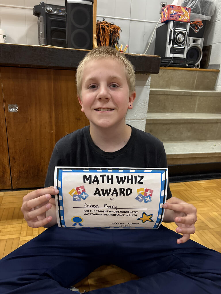 Fourth grade awards - Math Whiz