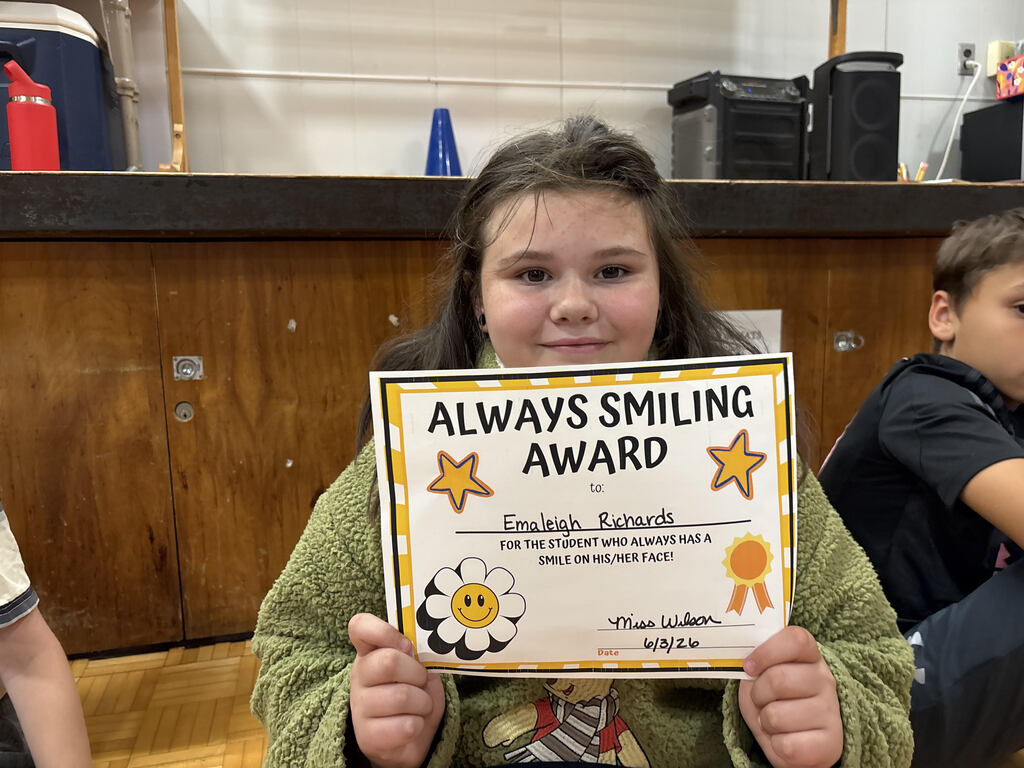 Fourth grade awards - Always Smiling