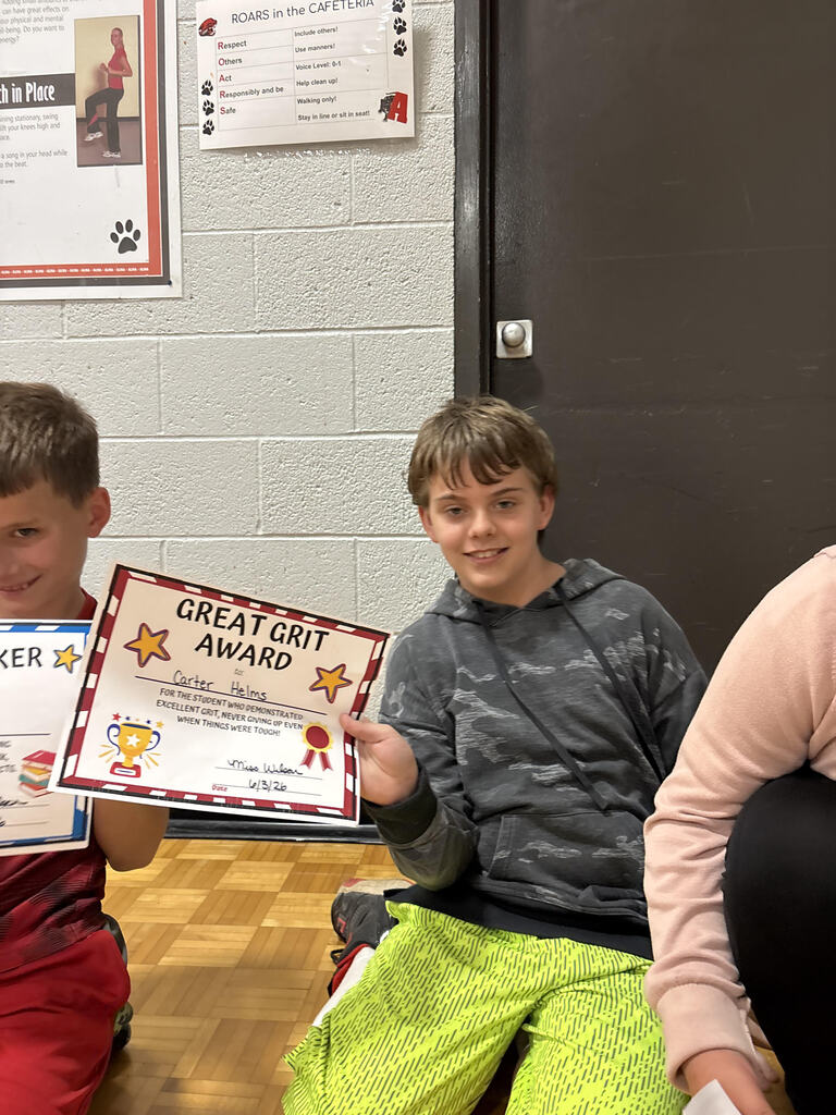 Fourth grade awards - Great Grit