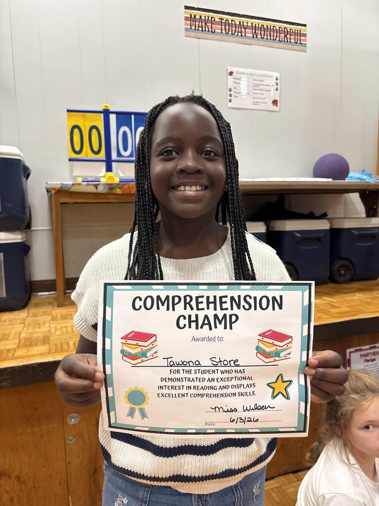 Fourth grade awards - Comprehension Champ
