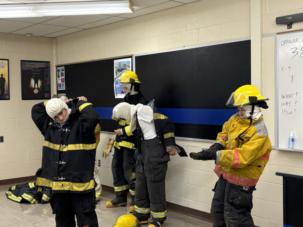 Firefighting students