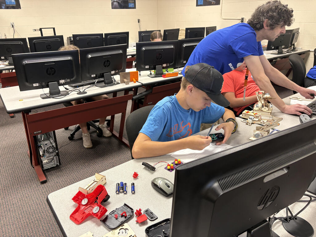 Pre-engineering students and instructor