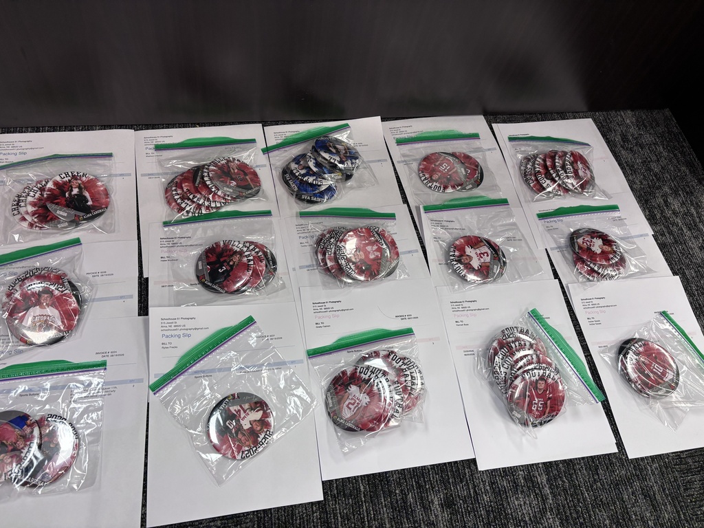 Photo Button Orders Sorted and Ready to Hand Out