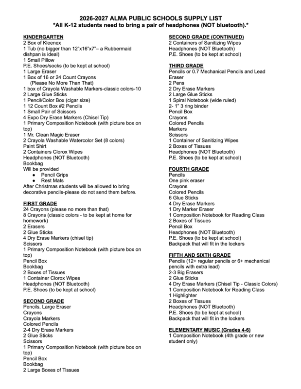Supply List