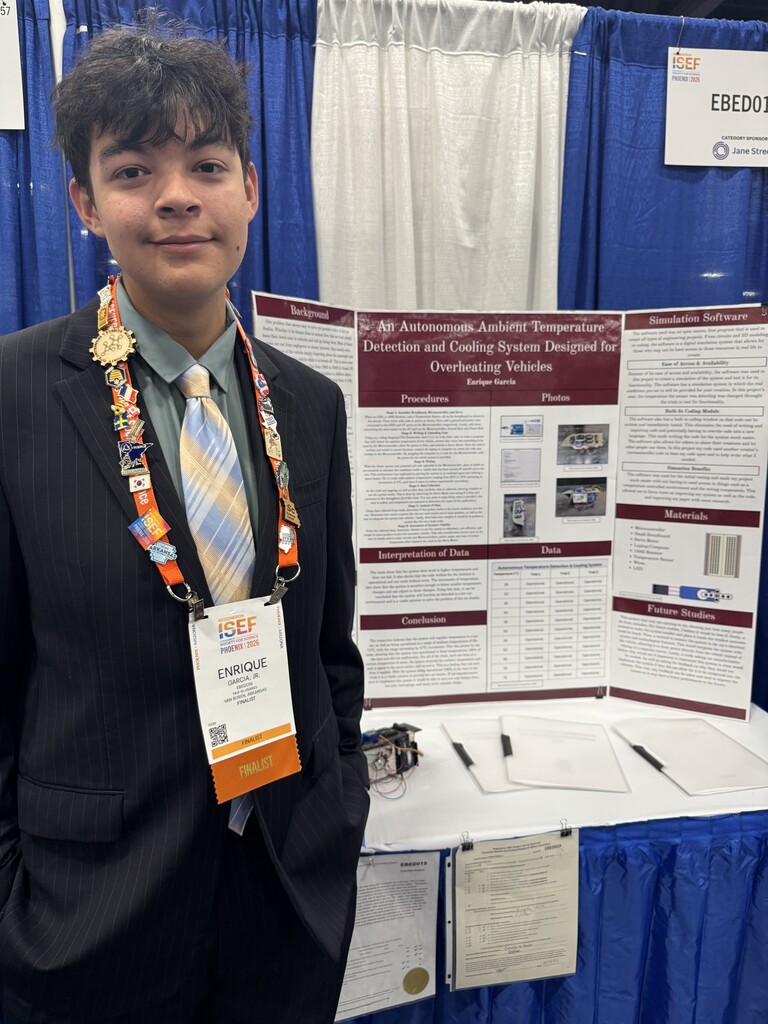 Enrique Garcia Represents Alma High School at ISEF