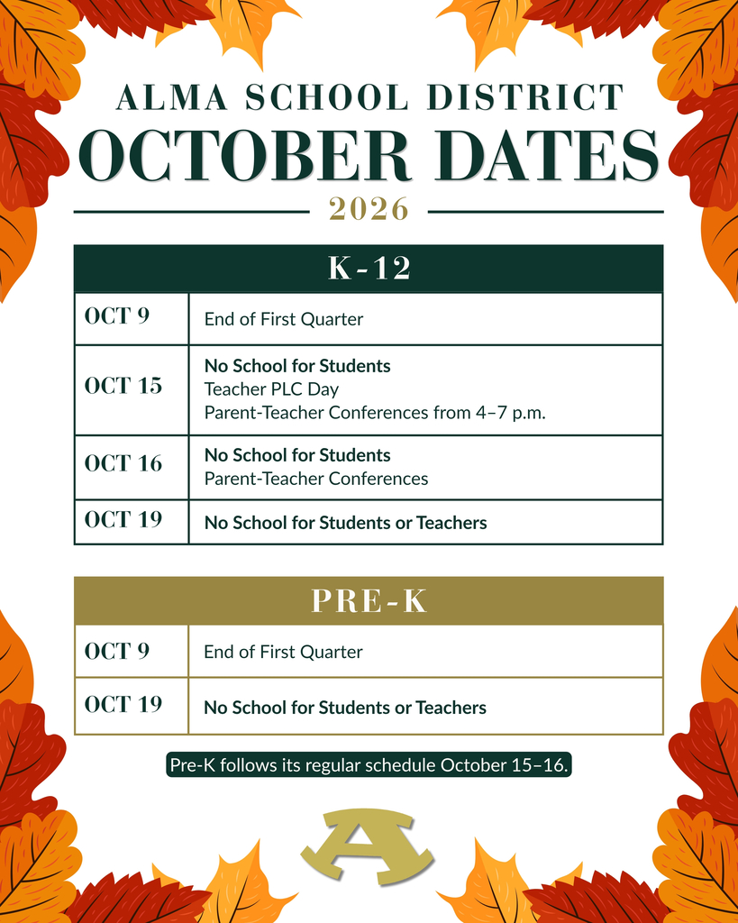 Parent-teacher conferences and days out of school are coming up this week and next.