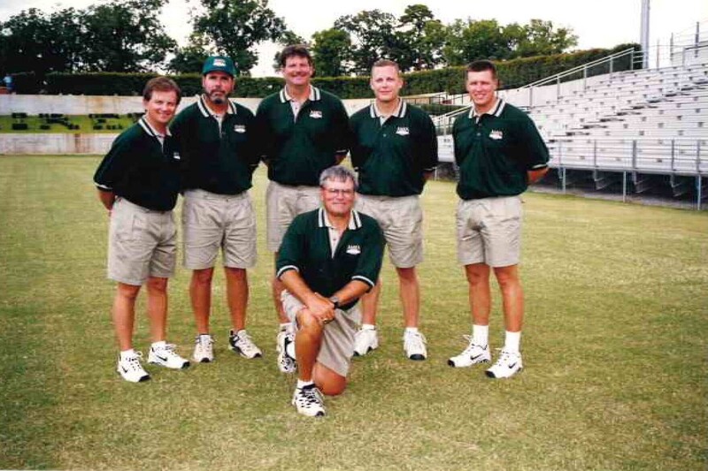 Coaches, from left to right, include McMurray, Brooks Witherspoon, David Hale, Chad Powell, Kevin Hesslin, and Frank Vines