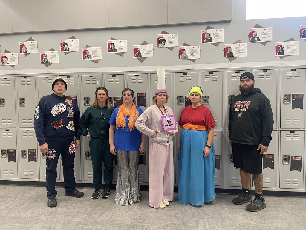 MS staff dressed as students' water bottles and sippers.