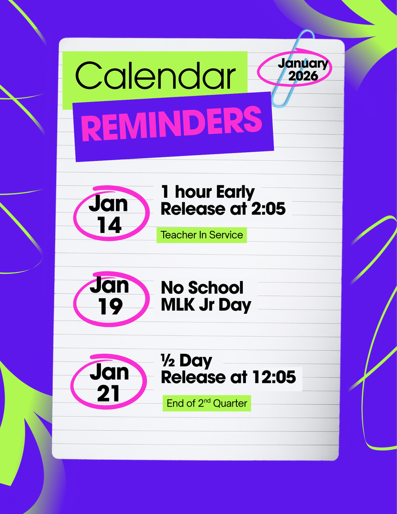 January Calendar Reminders