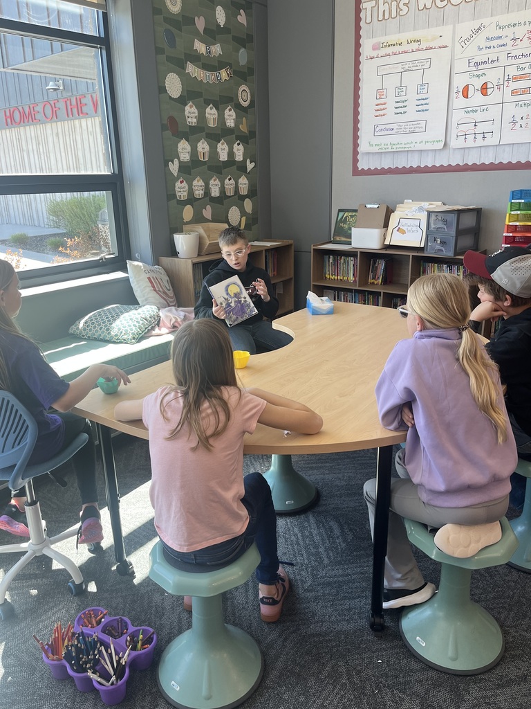 Middle school students worked on reading with expression and voice, as part of their Public Speaking class.