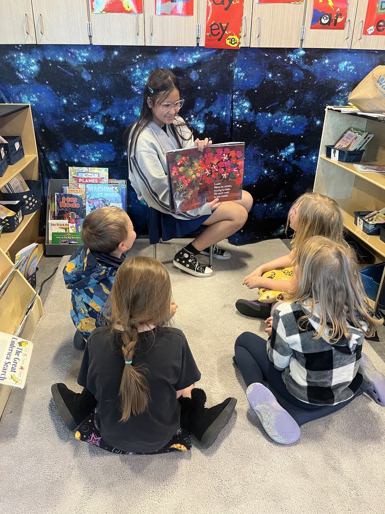 Middle school students worked on reading with expression and voice, as part of their Public Speaking class.