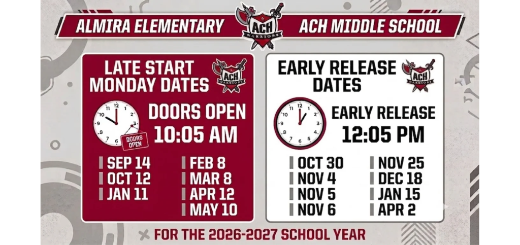 Late Start/Early Release Reminder